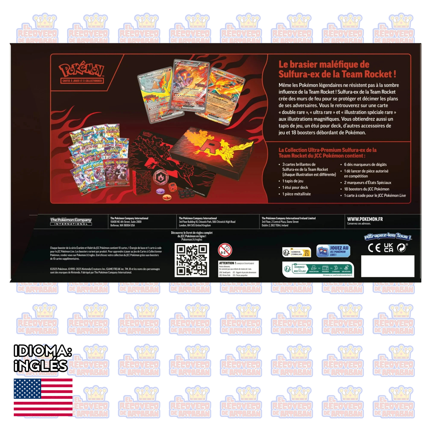 Pokémon TCG: Moltres ex del Equipo Rocket Ultra-Premium Collection En Inglés