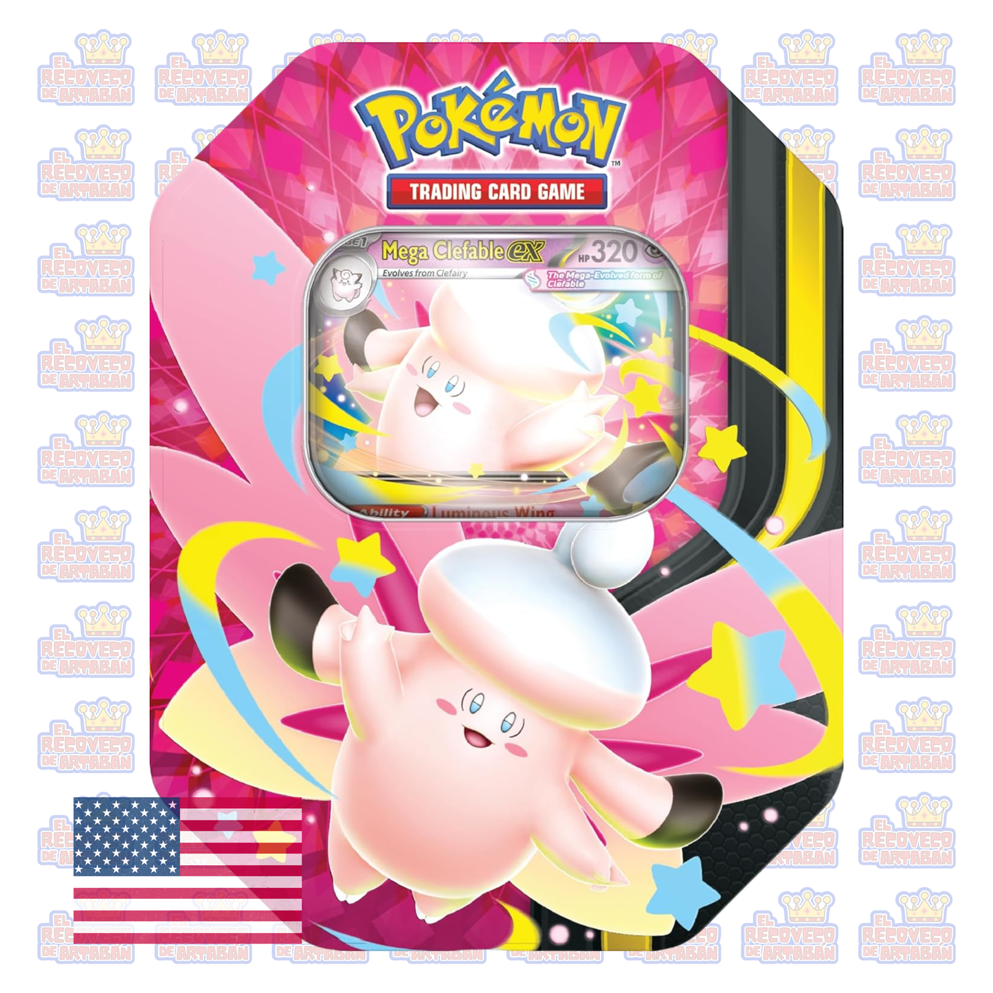 Pokémon TCG: Mega Moonlit Tin – Mega Gengar ex / Mega Clefable ex (En Inglés)