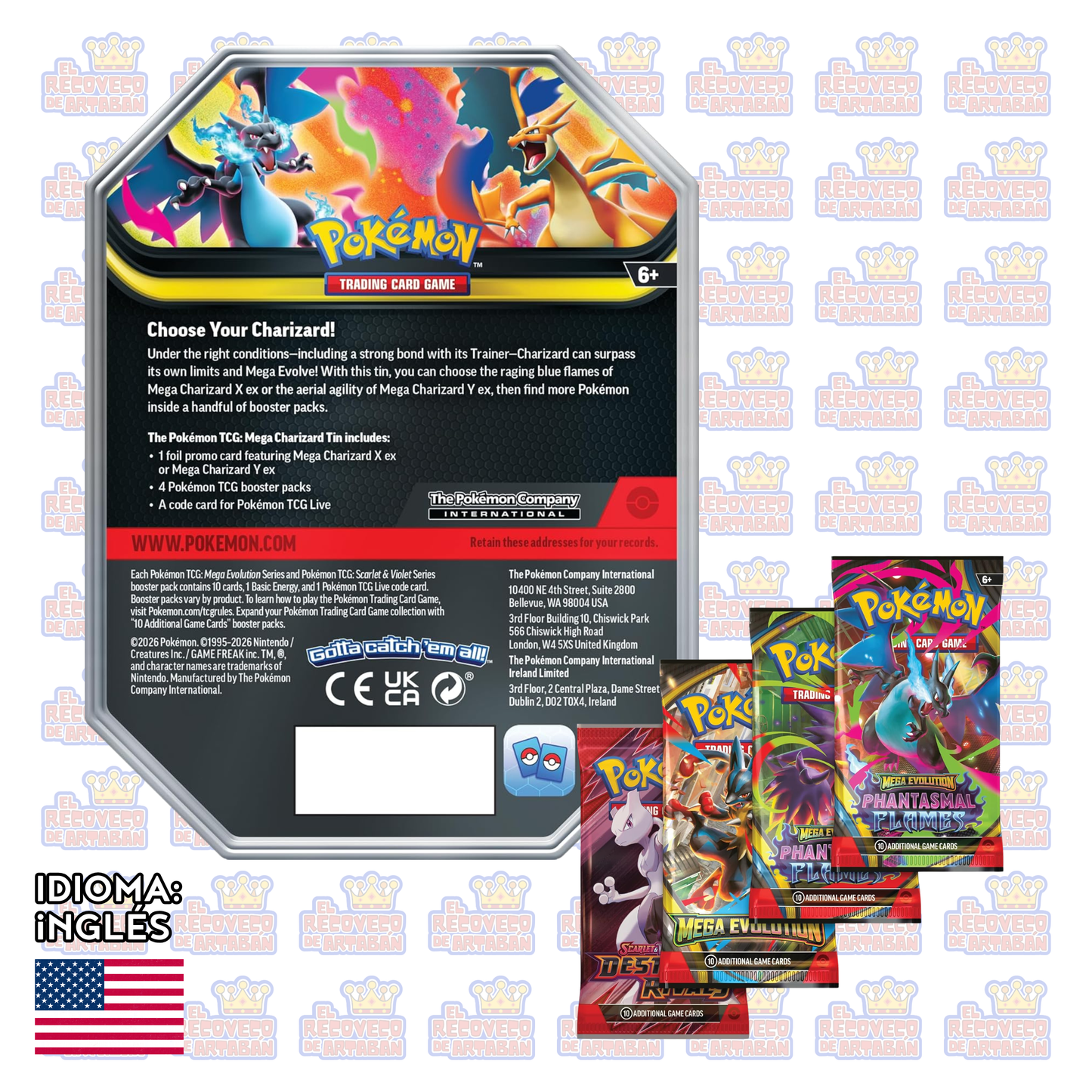 Pokémon TCG: Mega Charizard Tin (X / Y)