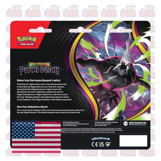 Pokémon TCG: Mega Evolution—Pitch Black Three-Booster Blister | En inglés