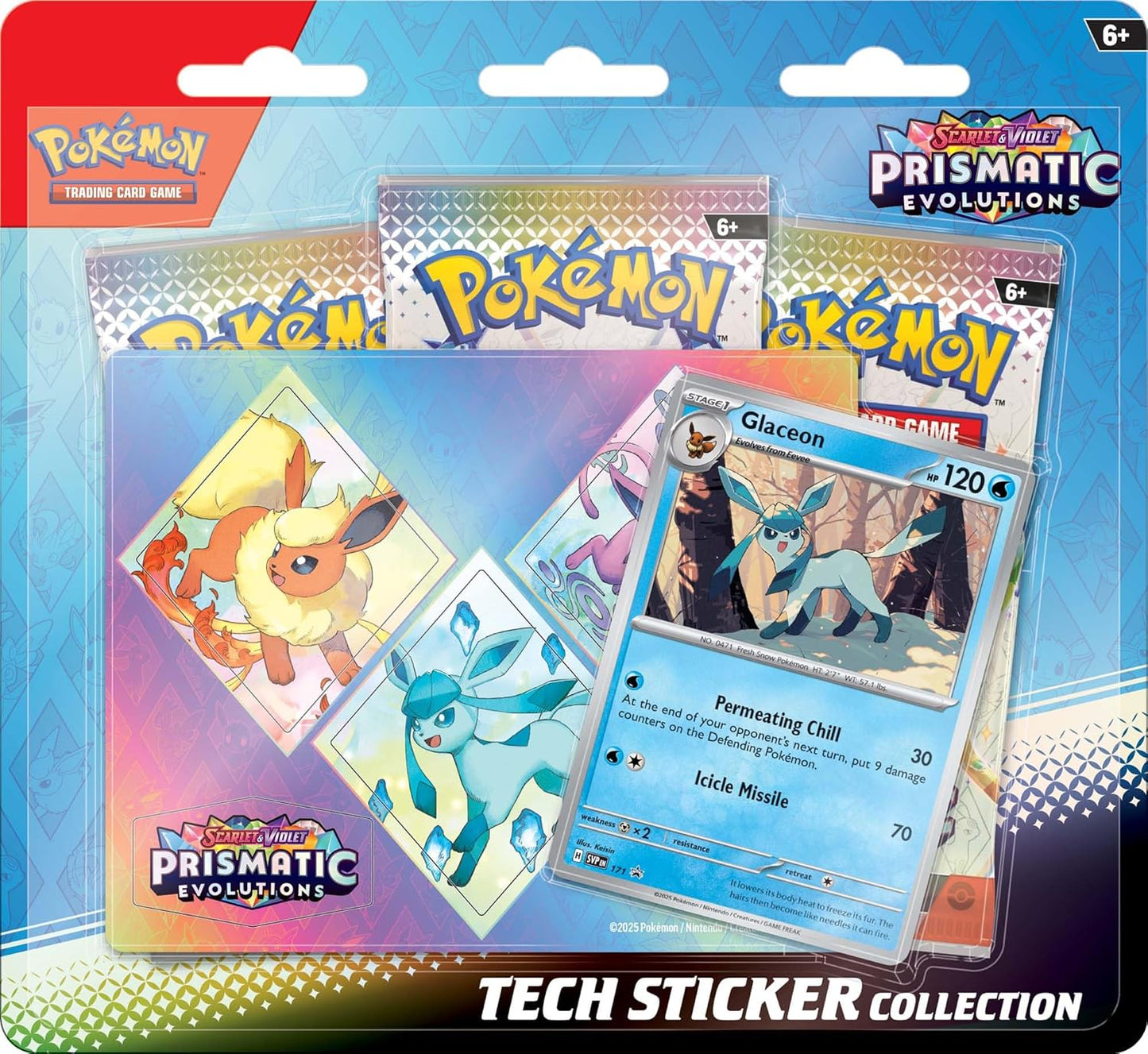 EN ESPAÑOL Colección de Calcomanías Tech Evoluciones Prismáticas