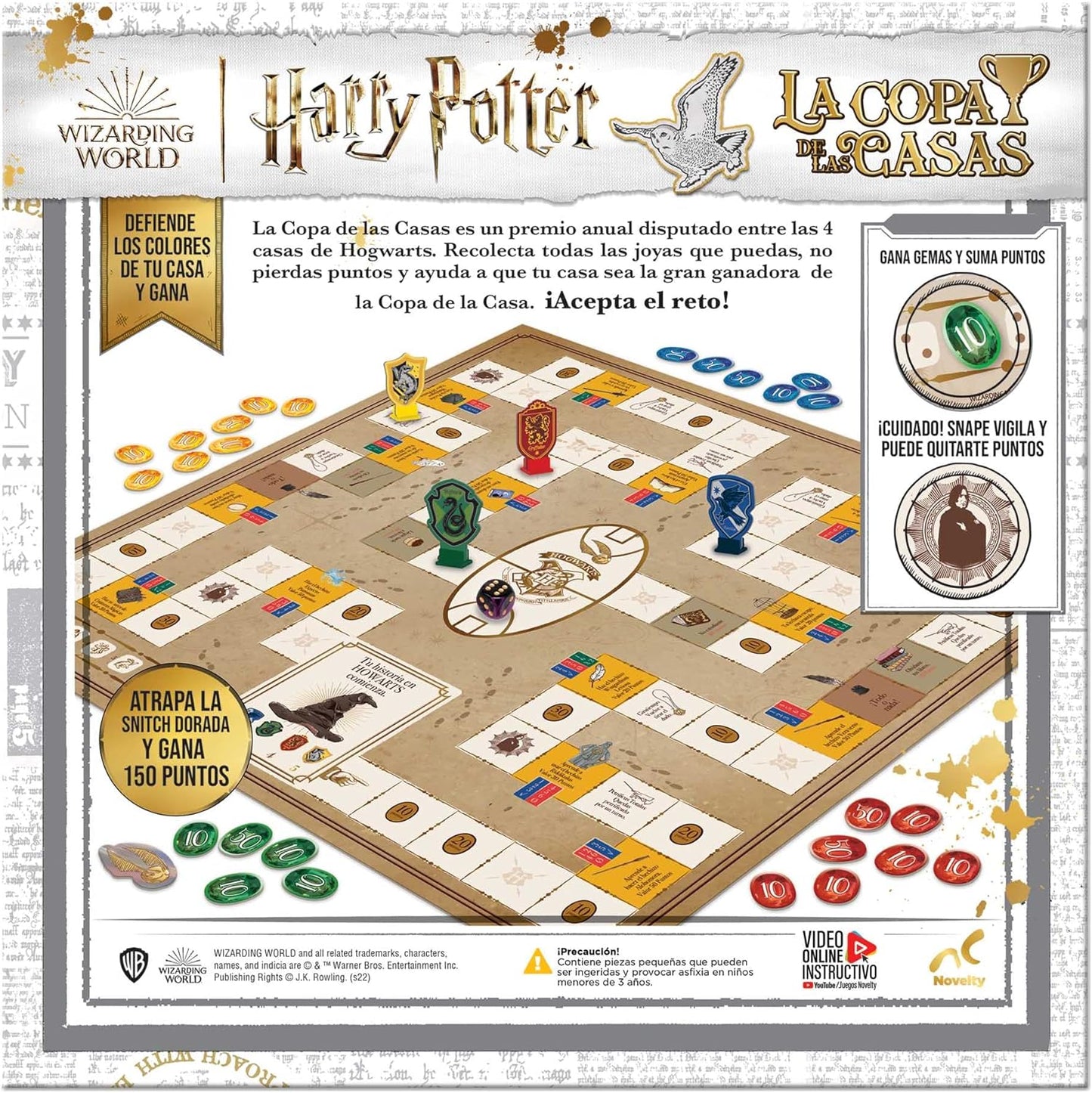 la Copa de Las Casas Harry Potter, Juego de Mesa Novelty Corp