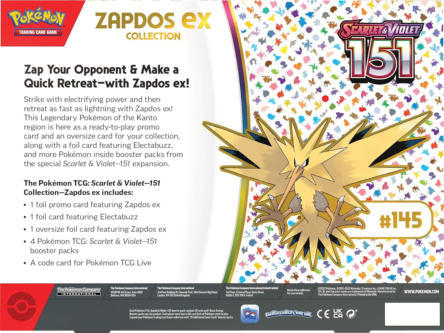 Pokémon TCG: Scarlet & Violet - 151 - Zapdos ex En Inglés