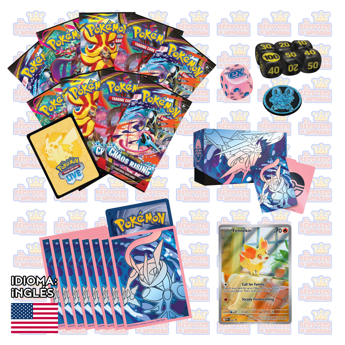 Pokémon TCG: Mega Evolution—Chaos Rising Elite Trainer Box en Inglés