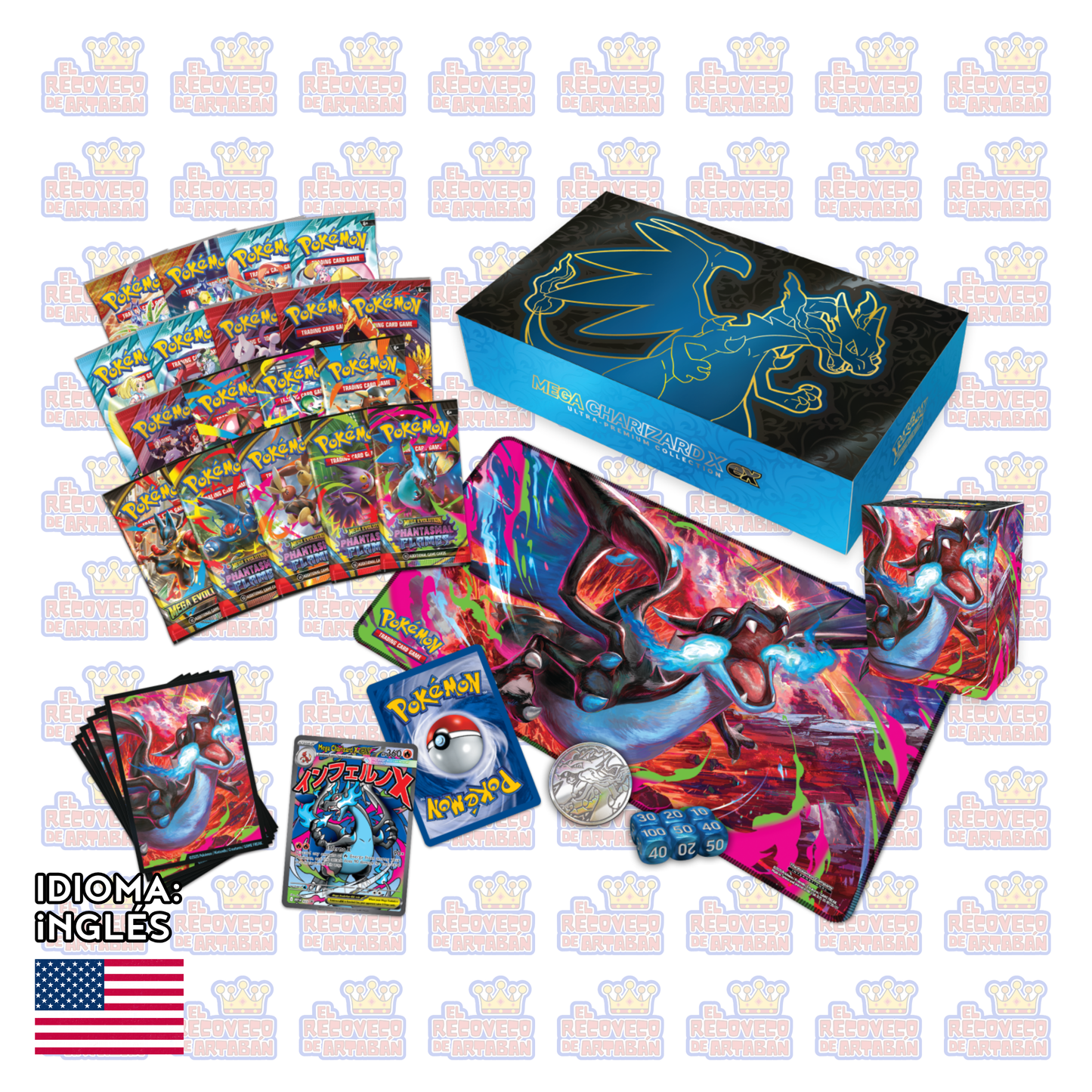 Pokémon TCG Mega Evoluciones 2: Mega Charizard X ex – Ultra-Premium Collection en Inglés