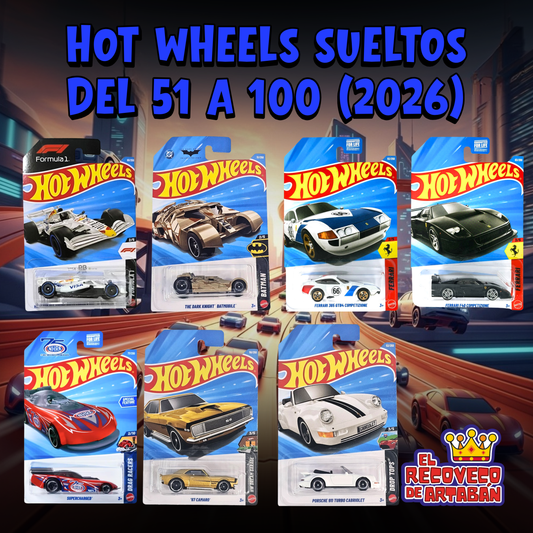Hot Wheels 2026 Blister Largo – Modelos de números 51 a 100