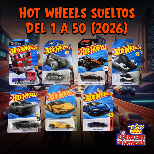 Hot Wheels 2026 Blister Largo – Modelos de Lotes A, B Y C (Números 1 a 50)