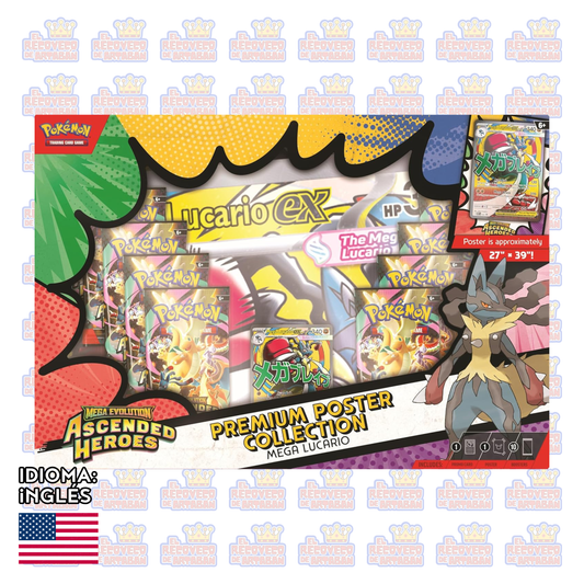 Pokémon TCG: Mega Evolution—Ascended Heroes Premium Poster Collection – Mega Lucario En Inglés