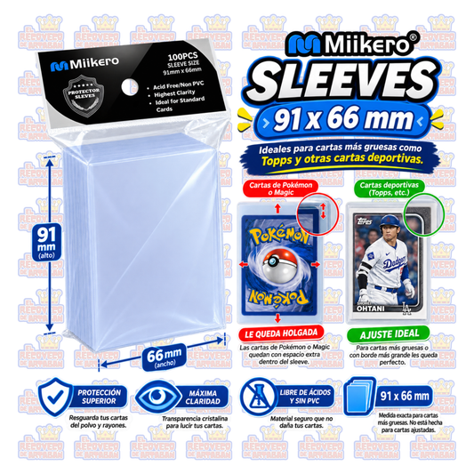 66 × 91 mm Paquete de fundas - Mlikero – 100 Fundas Protectoras Transparentes para Cartas