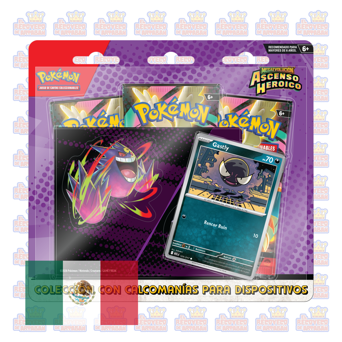 EN ESPAÑOL - Pokémon TCG: Mega Evolución — Acenso Heroico - Colección de pegatinas especiales