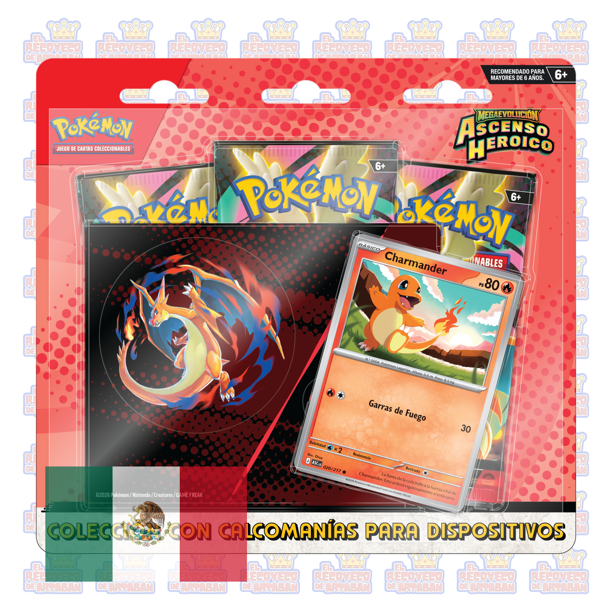 EN ESPAÑOL - Pokémon TCG: Mega Evolución — Acenso Heroico - Colección de pegatinas especiales