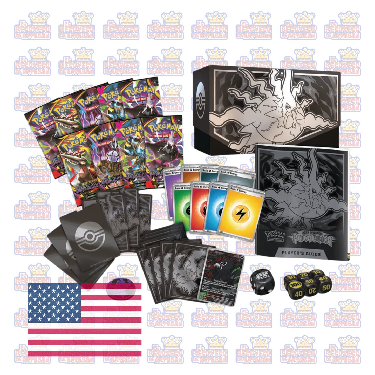 Pokémon TCG: Mega Evolution—Pitch Black Elite Trainer Box (En Inglés)