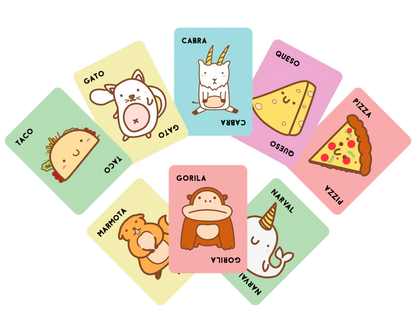 Taco, Gato, Cabra, Queso, Pizza En Español Blue Orange