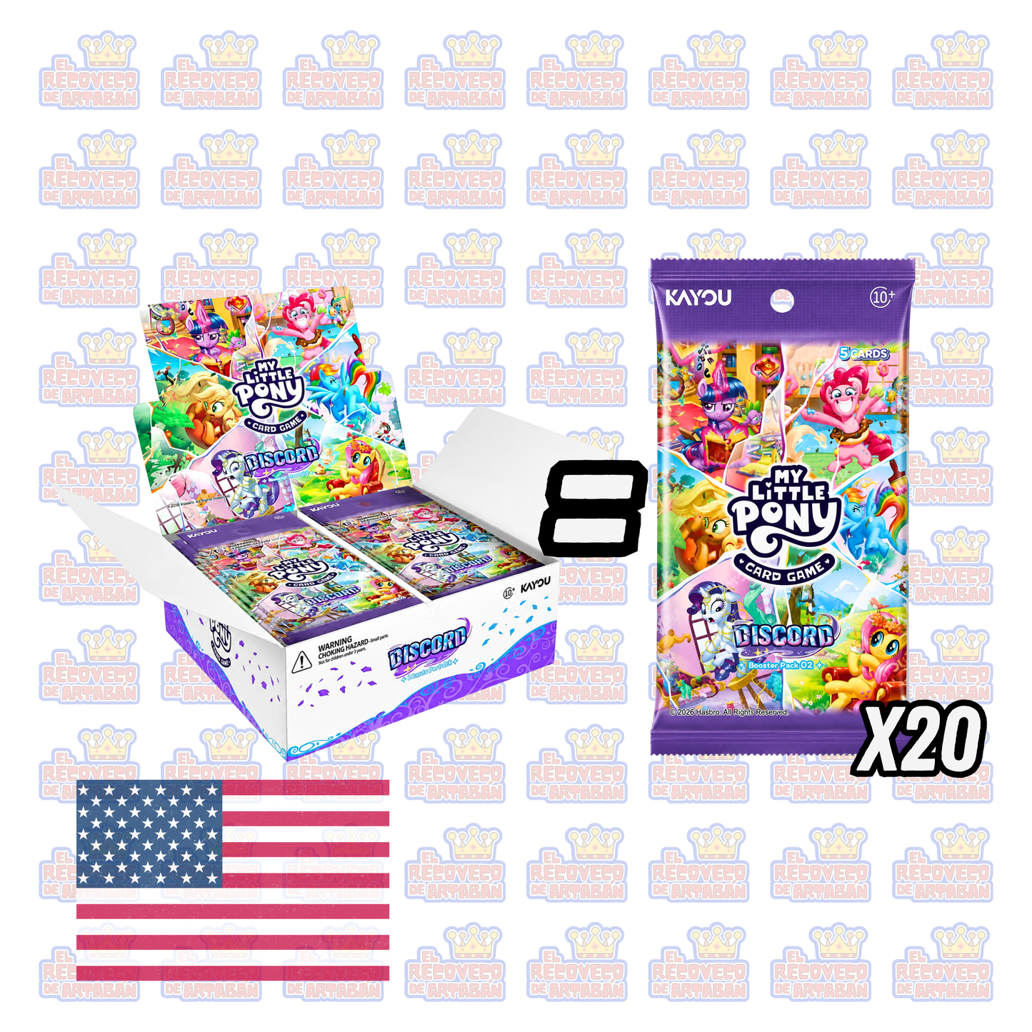Caja de sobres (20) - KAYOU My Little Pony Trading Card Game – ¡¡¡Discord!!! | En Inglés