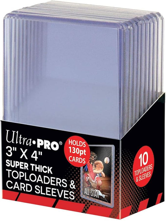 Toploaders para Tarjetas Gruesas (130pt) – Paquete de 10