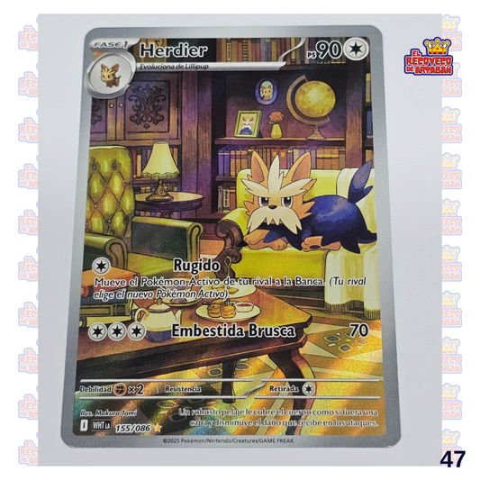 Herdier White Flare Illustration Rare 155/086