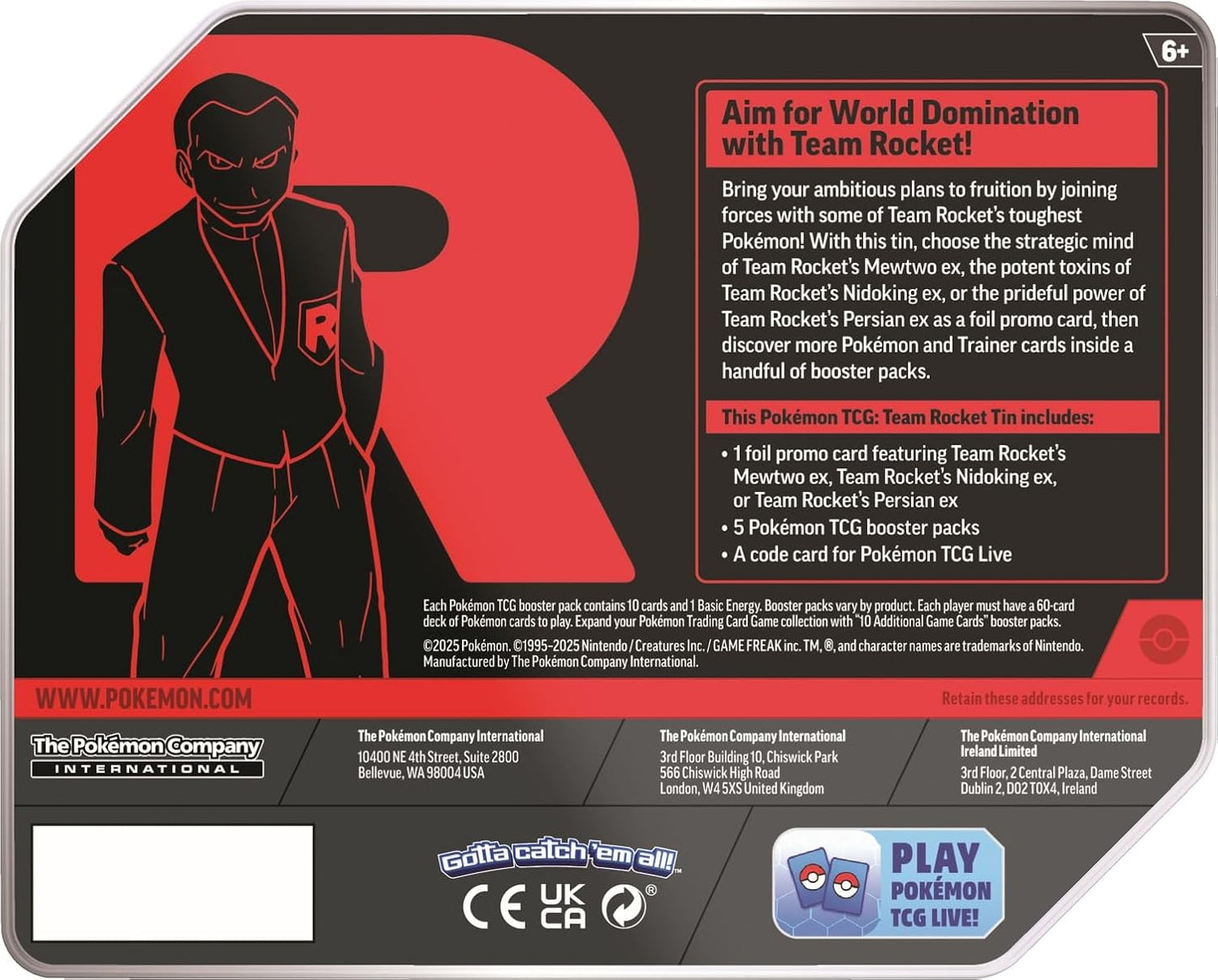 Pokémon TCG: Team Rocket Tin en Inglés