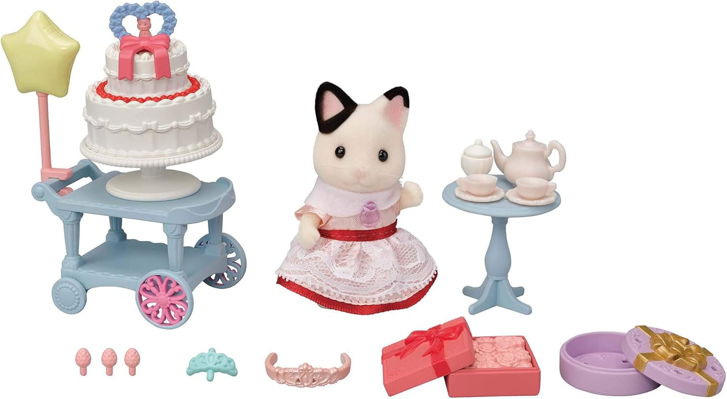 Sylvanian Families – Set de Fiesta Chica Gato Carbón DF-21 (Versión Japonesa)