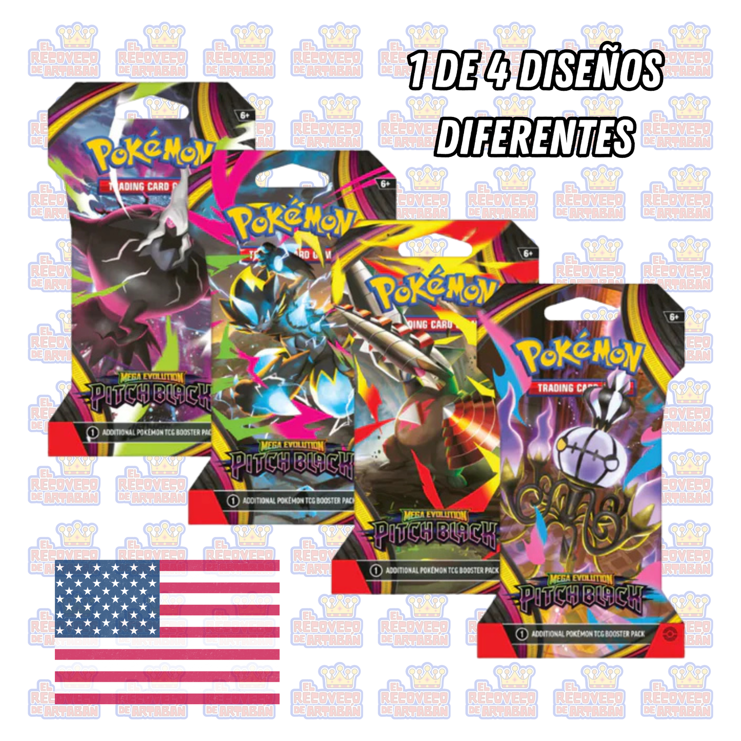 Pokémon TCG: Mega Evolution—Pitch Black Sleeved Booster |En inglés