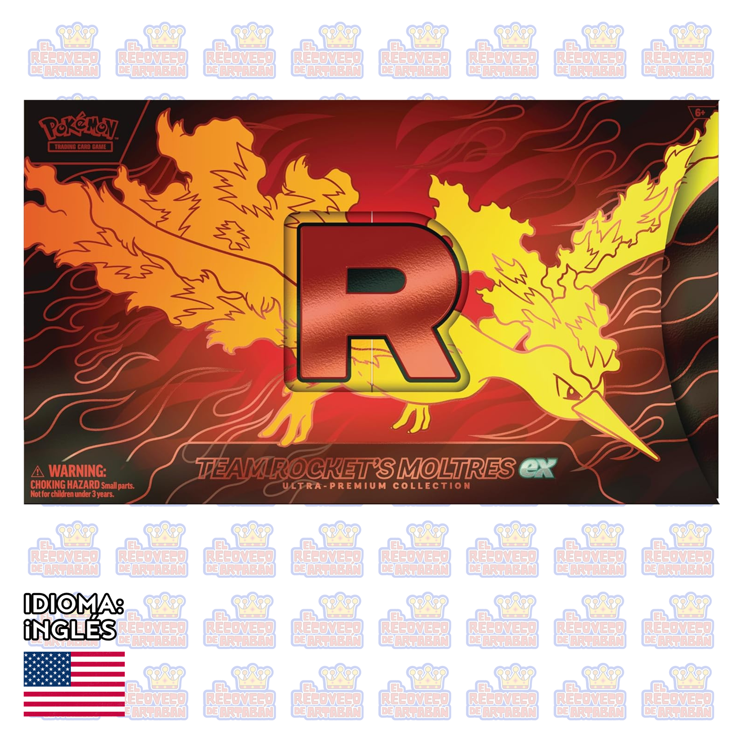 Pokémon TCG: Moltres ex del Equipo Rocket Ultra-Premium Collection  En Inglés