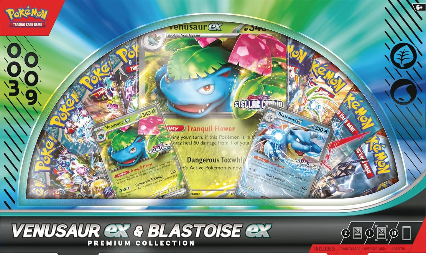 Pokémon TCG: Venusaur ex & Blastoise ex Premium Collection En Inglés
