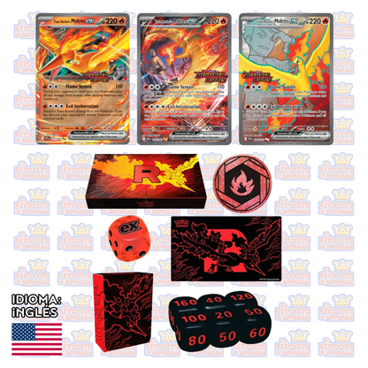 Pokémon TCG: Moltres ex del Equipo Rocket Ultra-Premium Collection  En Inglés