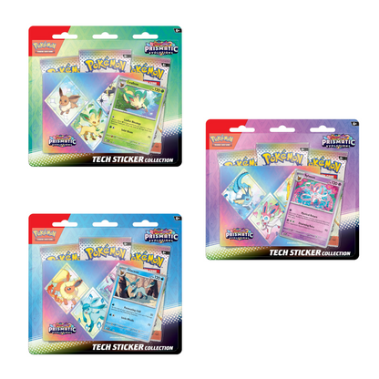 EN ESPAÑOL Colección de Calcomanías Tech Evoluciones Prismáticas