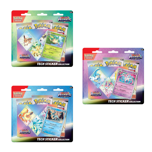EN ESPAÑOL Colección de Calcomanías Tech Evoluciones Prismáticas